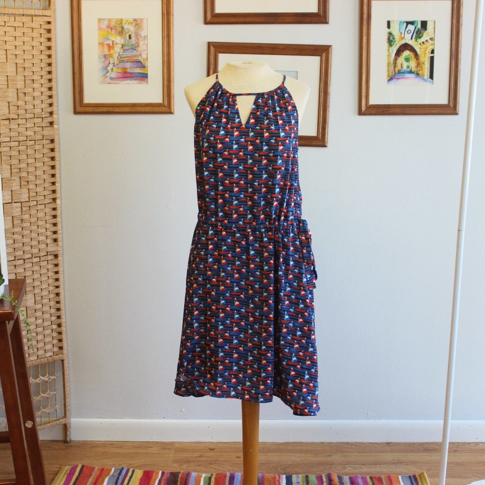 Stitch Fix 41 Hawthorne Sailboat Print Midi Dress